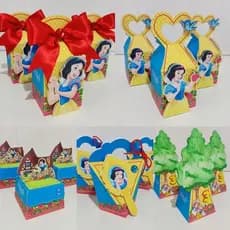 Kit 15 caixas Festa Branca de Neve e outros Lembrancinhas Personalizadas