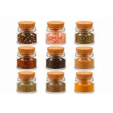 Kit 24 Potes de Vidro 150ml com Tampa Rolha Artesanato Lembrancinha Grãos Sais de Banho