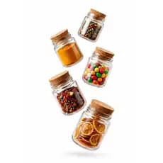 Kit 48 Potes de Vidro 240ml com Tampa Rolha Temperos Condimentos Granola Sais de Banho
