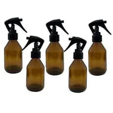 5 Vidros Ambar 60ml Com Válvula Gatilho Spray Borrifador