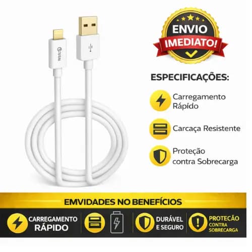 Cabo de Carregador Turbo para Iphone Carregador para Iphone, Cabo de Carregador