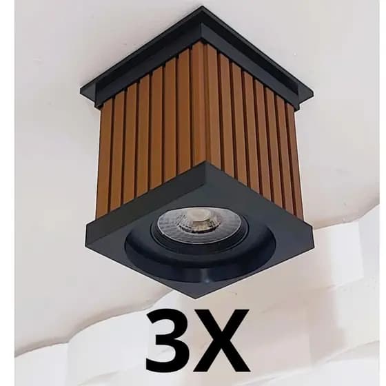 Spot de Sobrepor Designer Ripado - Kit 3x Casa e Decoração