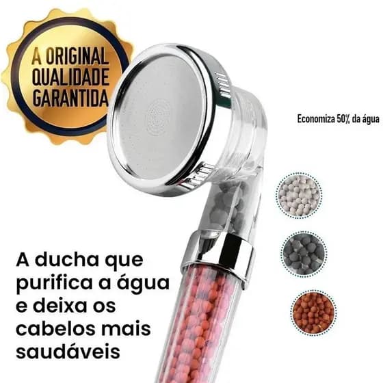 Ducha Pure Shower Hair Purificadora de alta Pressão com filtragem Iônica cromoterapia.