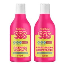 Kit Shampoo E Condicionador SOS YouShine 500mL Hidratação Profunda Brilho Nutrição Cuidado Completo
