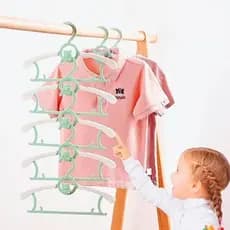 Kit 5 Cabides Infantil Colorido Ursinho Plástico Resistente