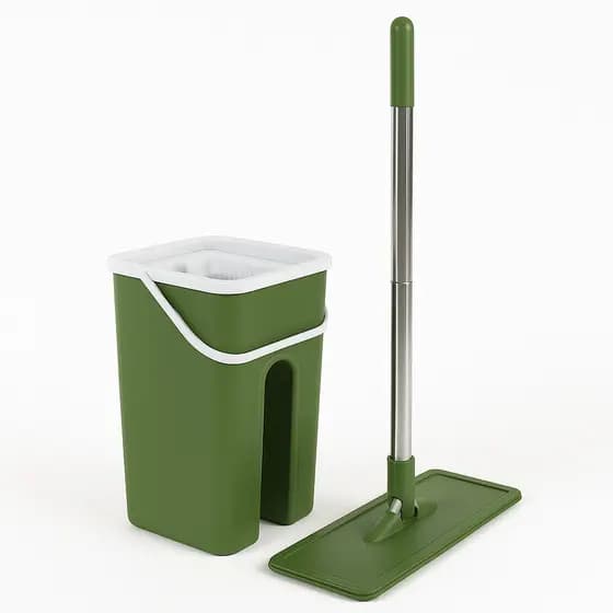 Mop Giratório Flat com Balde Limpeza 360° Microfibra Inox 7L