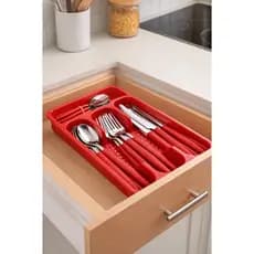 Faqueiro Conjunto Inox 17 Peças com Porta Talheres Cozinha