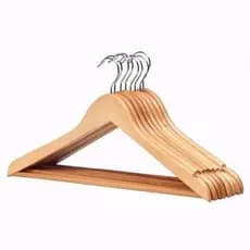 Cabide Madeira Reforçado 44cm Gancho Para Roupas 5 Unidades
