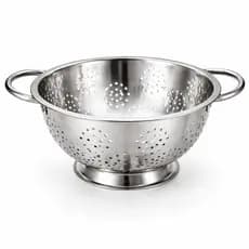 Escorredor Inox 23cm Reforçado Cozinha Massa Frutas Premium Anti Ferrugem