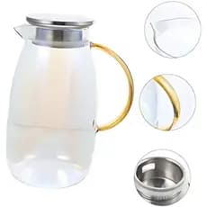 Jarra de Vidro Borossilicato 1,9L Tampa Inox Premium Suco