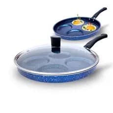 Frigideira Multiuso Gourmet 4 Divisórias Ovo Frito Com Tampa