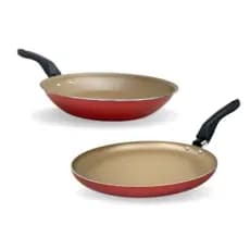 Jogo de Panelas 2 Frigideiras Antiaderentes Panquequeira 22cm e Frigideira Francesa Teflon 22cm
