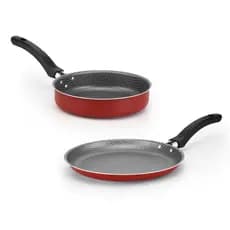 Jogo de Panelas 2 Frigideiras Antiaderentes Frigideira Panquequeira 22cm e Frigideira 20cm Teflon Panqueca Crepe Tapioca Tapioqueira