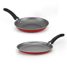Jogo de Panelas 2 Frigideiras Antiaderentes Frigideira Panquequeira 22cm e Frigideira Francesa Teflon 22cm