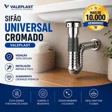 Sifão Sanfonado Universal Flexível Cromado Ajustável Branco Preto para Pia Cuba Lavatório Tanque Cozinha Banheiro