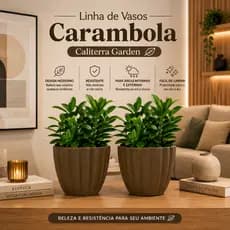 Vaso de Planta Decorativo de Polietileno Carambola Marrom M - Rotomoldado