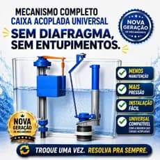 Kit Completo Mecanismo Caixa Acoplada Universal Reparo Descarga Acionamento Superior Lateral Banheiro