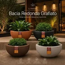 Vaso de Planta Bacia Grafiato Polietileno Decorativo OU Bacia Verona Polietileno