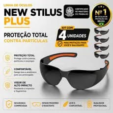 Óculos de Proteção EPI New Stylus Plus Valeplast