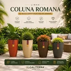 Vaso de Planta Decorativo de Polietileno  Coluna Romana Rotomoldado