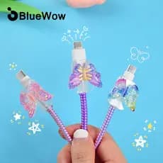 Prosperityuspara Android À Prova De BlueWow Ins Style Butterfly USB Type-C Protetor De Carregador De Silicone Macio/Cabo
