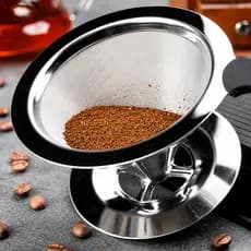 Coador Permanente de Café e Chá em Aço Inoxidável Fine Mesh