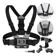Cinta Peitoral Ajustável para Celular e GoPro Motocicleta Bicicleta