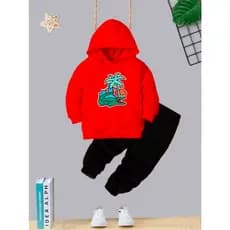 Kit Conjunto de Moletom Flanelado Blusa de Frio + Calça Infantil Kids Tens Juvenil Jacaré City Coqueiro Bolso e Capuz