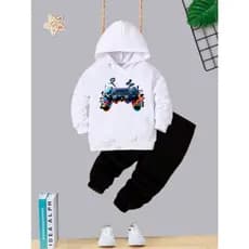 Conjunto Moletom Infantil Juvenil Blusa + Calça Menino Inverno Flanelado Estampa Game Play Capuz e Bolso