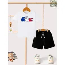 Conjunto Infantil Menino Camiseta e Bermuda Roupa Criança Masculino Verão top
