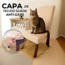 Capa De Cadeira Anti-gato Em Suede Luxo Tamanho Universal Encaixe Perfeito Protege Capa Para Cadeira
