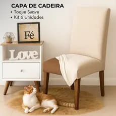 Kit 6 Capas De Cadeiras Suede Premium Tamanho Universal Anti-gato Protege Capa Para Cadeira Forro