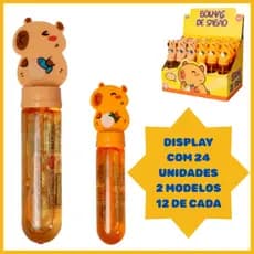 Kit 2 ou 24 Unidades Bolha de Sabão Bolinhas Lembrancinhas Aniversário Prenda Escolar Brinquedo Tema Divertido Capivara