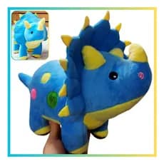 Dinossauro Pelúcia Triceratops Brinquedo Infantil Almofada Colorida Decoração