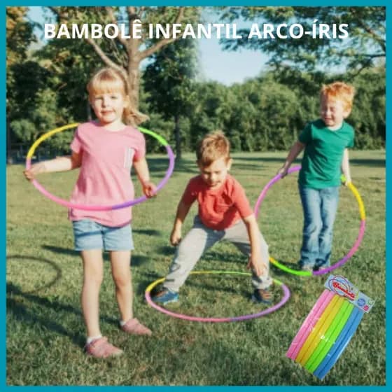 Bambolê Desmontável Infantil Arco Colorido Brinquedo Divertido Plástico Fácil Encaixe