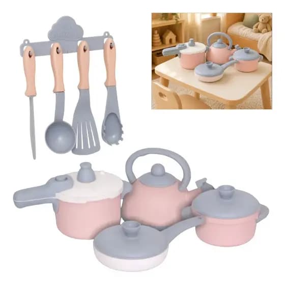 Kit Cozinha Completa Panelinha Chá Utensílios Brinquedo de Faz De Conta Comidinhas