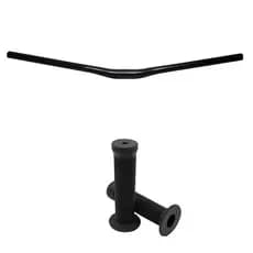Guidão Voador Curvo Preto 31.8mm 700mm + manopla com Flange 130mm