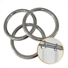 Kit 50 Un Argola Cromada Para Cortina Varão Simples Comum Ilhós Médio Grosso 28mm Prateado