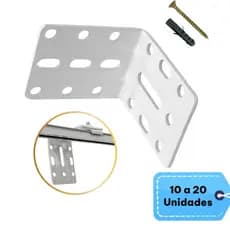 Kit Suporte Em L Cantoneira 5x5cm Trilho Suiço Cortina Instalação Parede - 10 até 20 Unidades