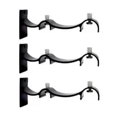 KIT 5 Suportes Duplo Alumínio Perfil Invertido Para Varão Wave 28mm BRANCO