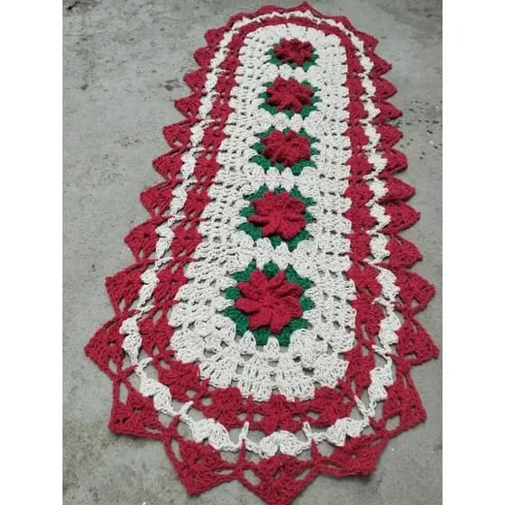 Passadeira croche flores
