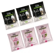 Kit Sachês 3 Mascara Preta Limpeza + 3 Hidratante Facial Rosa Mosqueta