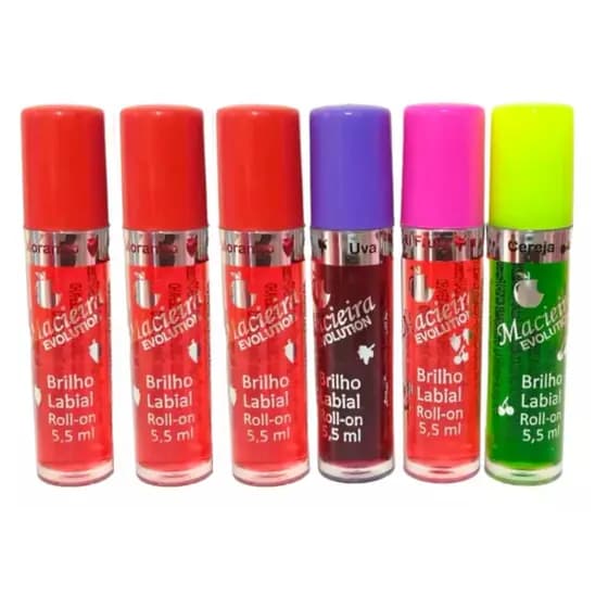 Brilho Labial Rollon Macieira HD, Kit c/ 6 peças