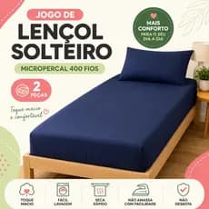 Jogo de Lençol Solteiro Micropercal 400 Fios 2 Peças Para Colchão Até 30cm Toque Macio