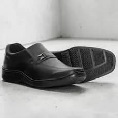 Sapato Social Trabalho Couro Macio Conforto Masculino Formal Básico Preto 5040