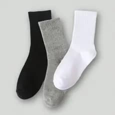 Kit 12 Pares Cano Alto Longo Meias Masculina Unissex Branca Preta Cinza Mescladas Minsturadas Algodão Respirável Unissex