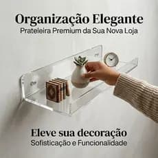 Prateleira Acrílica Flutuante Transparente 3mm – Nicho de Parede para Banheiro, Cozinha e Decoração