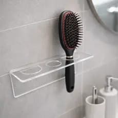 Porta Escova Cabelo Acrilico Cristal Organizador Penteadeira Sem Furo
