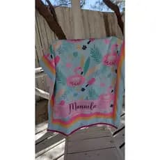 Kit de Canga atoalhada Mãe e Filho(a) personalizada  toalha Personagens Meninas Meninos praia piscina