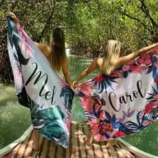 KIT COM 8 Cangas de praia adulta personalizadas, Saida de praia, Pareô mandala, Despedida de solteiro